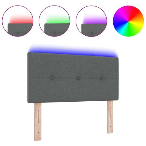  LED uzglavlje s dugmadima tamno sivo 100 cm tkanina Slike