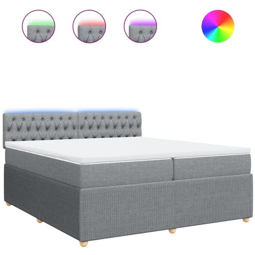 Maison Chic Box spring postelja - Vzmetna postelja z vzmetnico svetlo siva 200x200 cm blago SL5012, (21904031) Cene