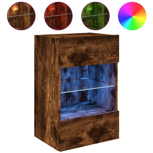 Maison Chic Stenska TV omarica - TV stojalo - Televizijska omarica z LED lučkami dimljeni hrast 40x30x60,5 cm, (21702105) Cene