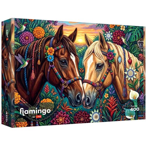 Trefl Flamingo s puzzlom Lovak okra&scaron;en z rožami 400-delni puzzle - Cene