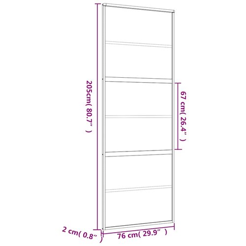  Klizna vrata zlatna 76x205 cm prozirno staklo ESG i aluminij Slike