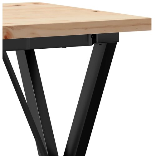  Blagovaonski stol X-oblika 50x50x75,5 cm od borovine i čelik Slike
