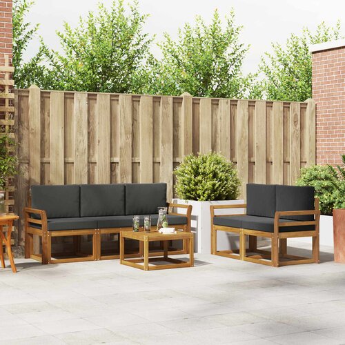  Set vanjskih sofa 6 kom. Prirodna i antracit Cene