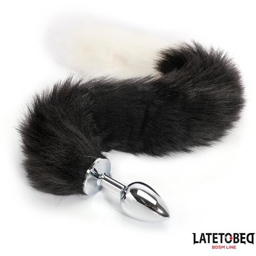 LateToBed BDSM Line Analni Čep Fox Tail Black & White Cene