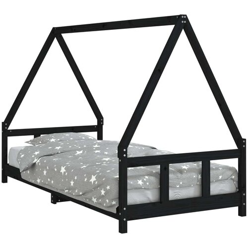  Za dječji krevet crni 90 x 200 cm od masivne borovine Slike