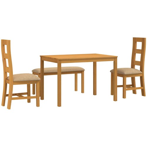  Blagovaonski set 4 kom. Bež Čvrsto Hrastovo Drvo Slike