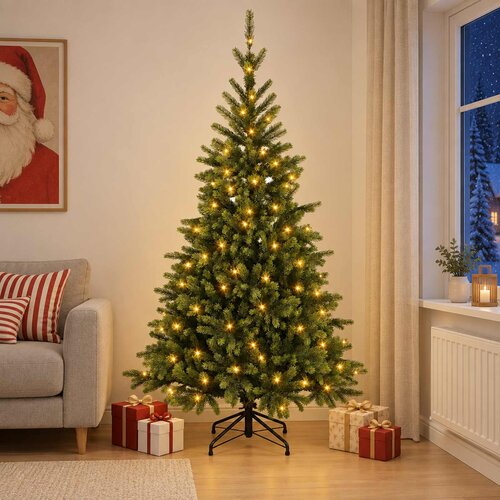  Umjetno božićno drvce s kuglicom 300 LED lampica Slike