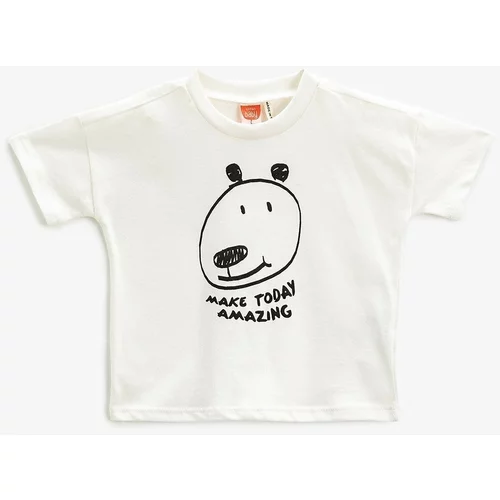 Koton Baby Boy Crew Neck Dog Printed Short Sleeve T-Shirt 3smb10237tk
