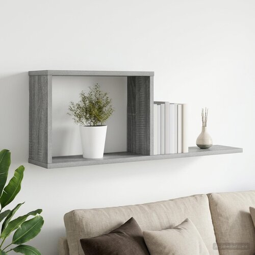  Plutajuće police Siva Sonoma 80 x 15 x 30 cm Konstruirano drvo Slike