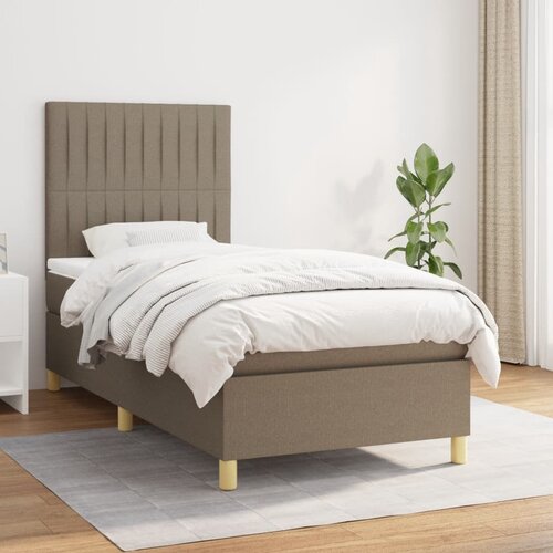 The Living Store Box spring postelja z vzmetnico taupe 90x190 cm blago - Box Spring Postelja, (21513487) Slike
