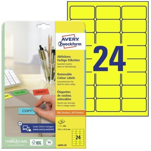  Etikete zweckform l6035 rumene ZWECKFORM Slike