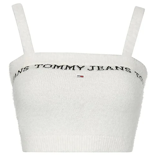 Tommy Hilfiger Jeans Tommy Jeans Top - TJW CROP FURRY CAMI TOP white