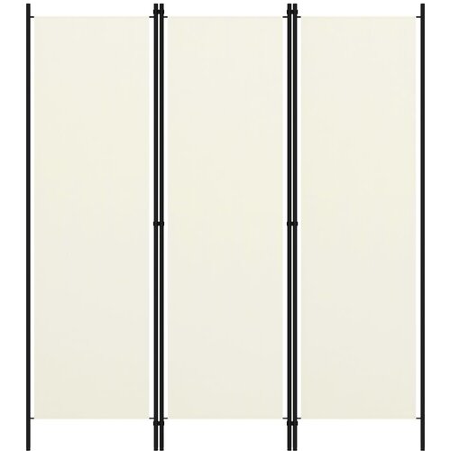 VidaXL Sobna pregrada s 3 panela krem-bijela 150 x 180 cm Slike