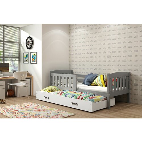 Kubus drveni dečiji krevet sa dodatnim krevetom - 190*80 - grafit Cene