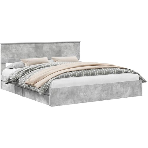  Krevet s od storage s uzglavljem Betonski sivi 200 x 200 cm Slike