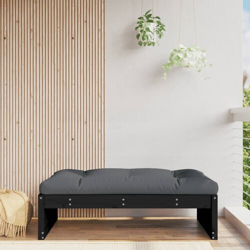 VidaXL Vrtni tabure crni 120 x 80 cm od masivne borovine Slike
