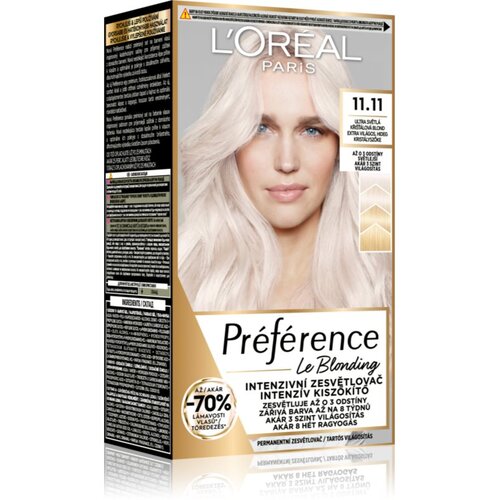 L´Oréal Paris Préférence Le Blonding barva za lase za barvane lase za svetle lase 1 ks odtenek 11.11 Ultra Light Cold Crystal Blonde Cene