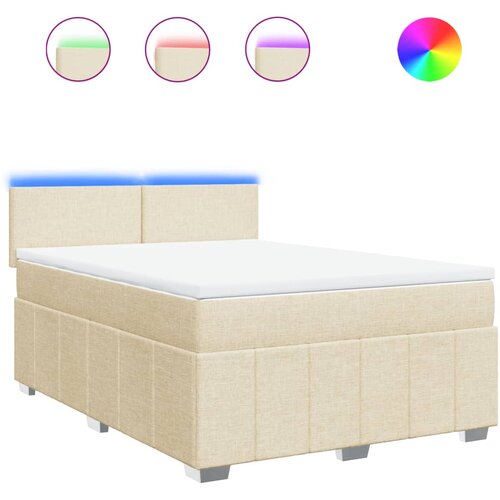 Maison Chic Box spring postelja - Vzmetna postelja z vzmetnico krem 160x200 cm blago SL24542, (21879980) Cene