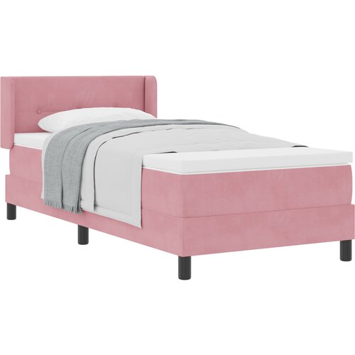 vidaXL Boxspring - Krevet s oprugama i madracem Crni 100x200 cm Bar&scaron;un Ružičasta Cijene