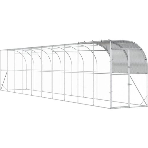  Kavez za piletinu uz zid Srebrna 1000 x 150 x 215 cm Slike