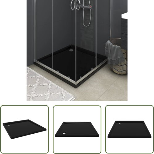 The Living Store Kvadratna ABS tuš kad črna 90x90 cm - Tuš Kad, (21738211) Cene