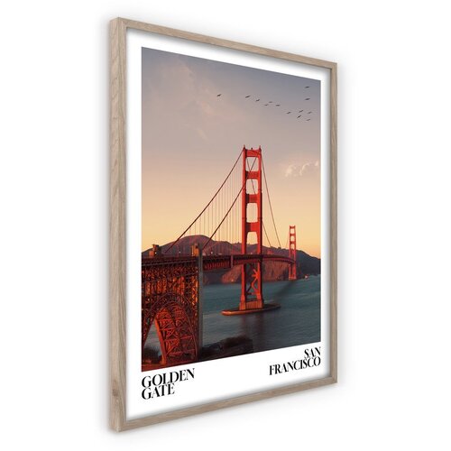 Styler Tiskana slika z okvirjem 50x70 cm Golden Gate &amp;ndash; Slike