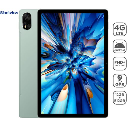 Blackview Tablični računalnik MEGA 8, 33,02 cm (13&amp;quot;), AI, 4G LTE, 12 GB RAM, 512 GB ROM, IPS FHD+, zelen (Lagoon Green), z dodatki, (5000005037) Slike