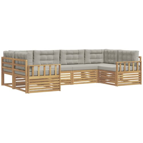 vidaXL Zunanja garnitura za sedenje 6 pcs Bela in svetlo siva, (5000282195) Cene