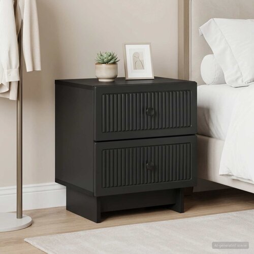  Noćni ormar 2 pcs Crna 43 x 34,5 x 47,5 cm Konstruirano drvo Cene