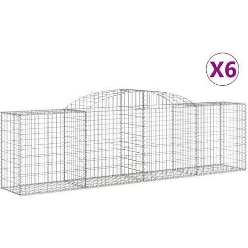  Lučne gabionske ko&amp;scaron;are 6 kom 300x50x80/100 cm pocinčano željezo Slike