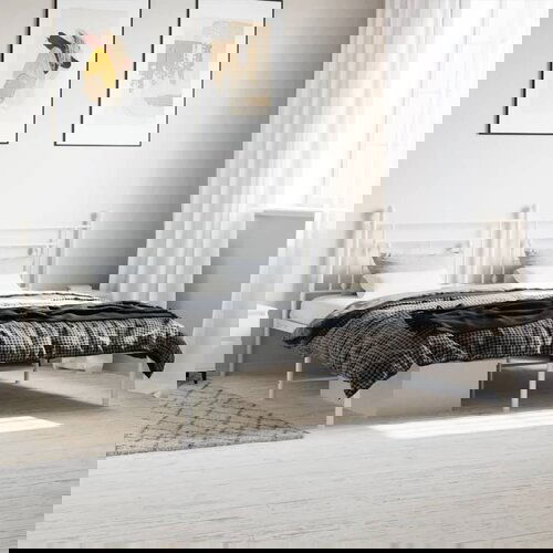 VidaXL Metalni okvir za krevet s uzglavljem bijeli 180x200 cm Slike