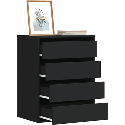 Furnova Kotni predalnik črn 60x41x76 cm inženirski les, (22105550) Slike