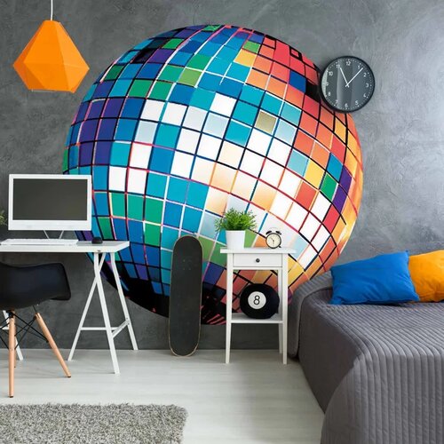  Okrugla fototapeta - Blue disco ball 180x180 Cene