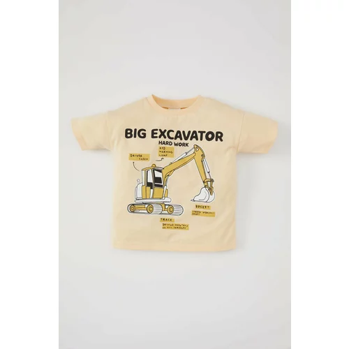 Defacto Baby Boy Crew Neck Vehicle Printed Short Sleeve T-Shirt
