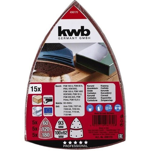 KWB Brusni papir za brusilicu 15/1 60-180 g Slike