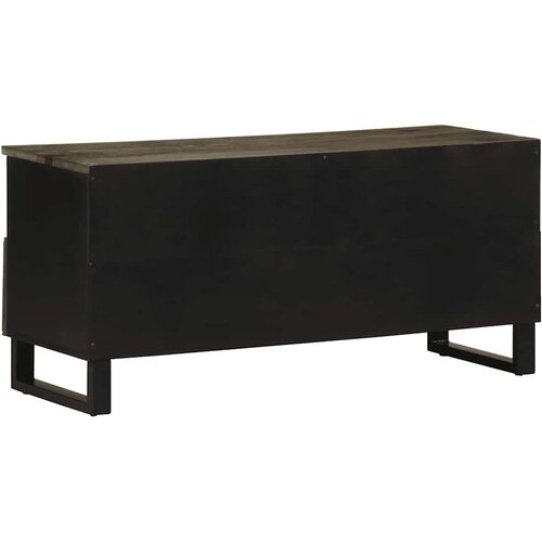  ormarić crni 100 x 33 x 46 cm od masivnog drva manga Slike