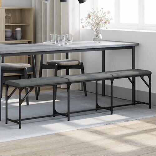 vidaXL Jedilna klop temno siva 186x32x45 cm jeklo in blago Cene