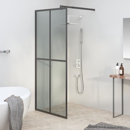 VidaXL Pregrada za tu&amp;scaron; 80x195 cm temno kaljeno steklo Slike