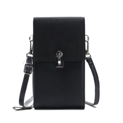 INF Ženska torbica za mobilni telefon čez ramo - elegantno PU usnje Black, (21562135) Slike