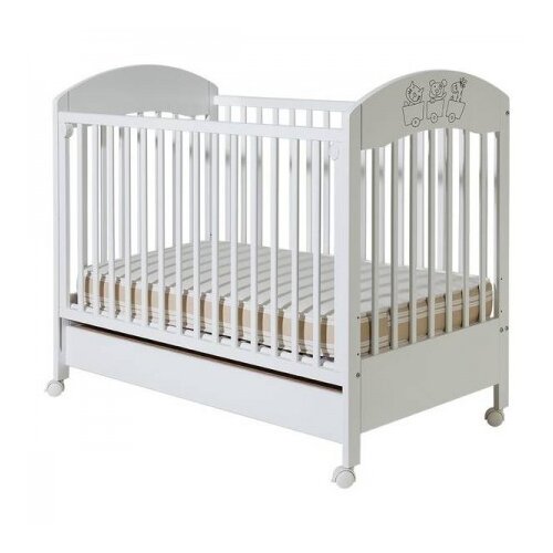 Bambino krevetić Gloria, bijeli, sa fiokom Cene