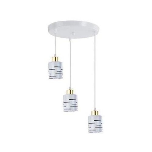 Luster na sajli ELEN 3xE27/35W/230V prečnik 29 cm beli/zlatni Slike