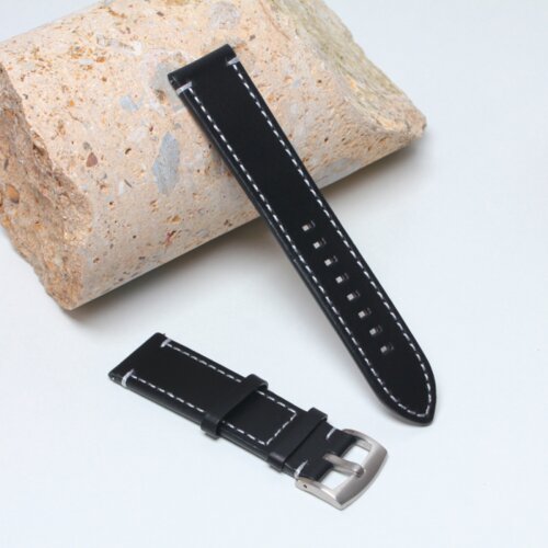 narukvica elegant kozna za smart watch 22mm crna Slike