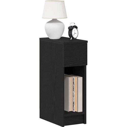 VidaXL Noćni ormarići s ladicom 2 kom crni hrast 20x36x60 cm Slike