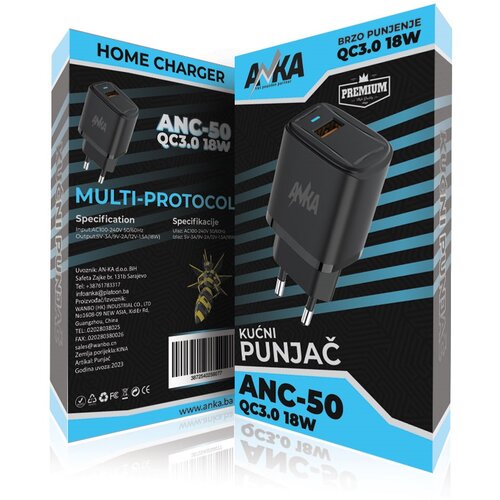  PUNJAC KUCNI ANC-50 QC3.0 18W PORT USB ANKA Slike