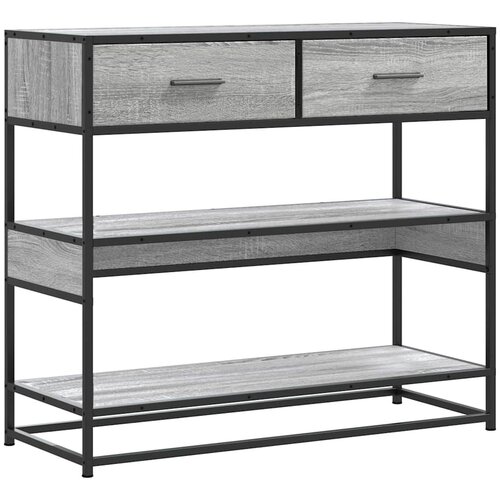 Maison Chic konzolna miza - miza ob steni siva sonoma 90x35x80 cm inženirski les, (21785750) Slike