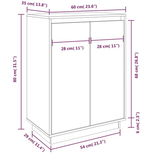  za cipele bijeli 60 x 35 x 80 cm od masivne borovine Slike