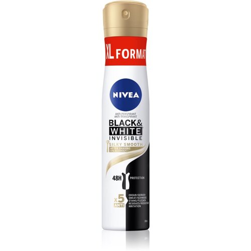 Nivea Black &amp;amp; White Invisible Silky Smooth antiperspirant u spreju za žene 200 ml Slike
