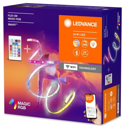 Ledvance LED RGB prigu&amp;scaron;iva traka SMART+ MAGIC FLEX 5m LED/24W/230V Wi-Fi+daljinski upravljač Slike