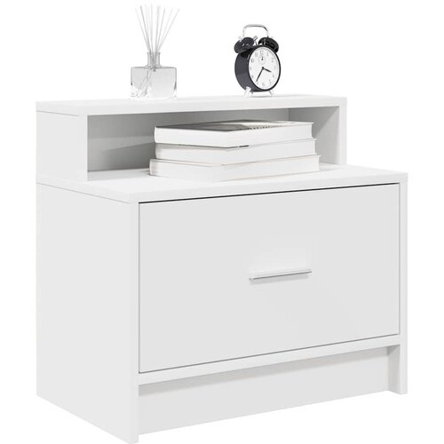 VidaXL Nočne omarice s predalom 2 kosa bela 51x31x47 cm Slike
