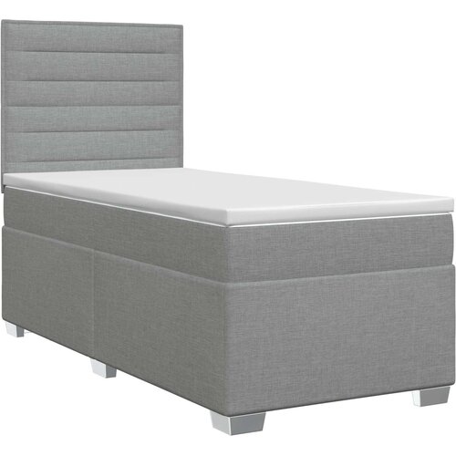  Boxspring krevet s madracem Svjetlosiva Jjedan Tkanina Slike